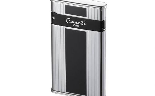 Zigarrenfeuerzeug Caseti Montpellier - schwarz/silber streifen