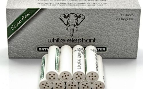 White Elephant Superflow Natur-Meerschaum-PfeifenFilter 9mm - 20St.