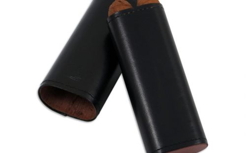 Zigarrenetui 2er - 12x4,2x2,1cm - schwarz