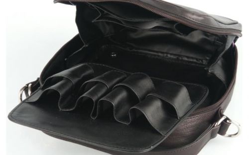Pfeifentasche aus Leder für 8 Pfeifen - schwarz (22,5x21,5x7cm)