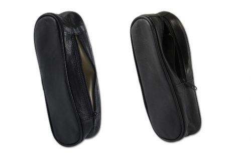 Pfeifentasche für 1 Pfeife aus schwarzen Leder (18,5x7x4cm)