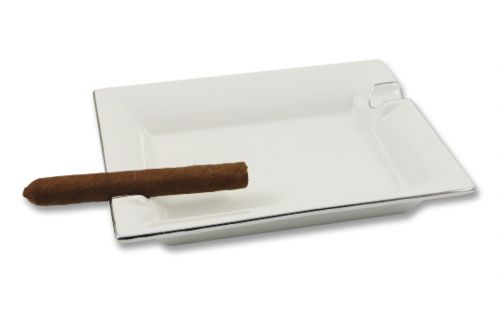 Zigarrenaschenbecher Porzellan weiss