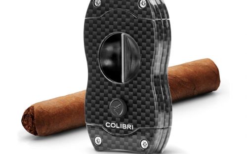 Zigarrenabschneider Colibri V-Cut - carbon schwarz