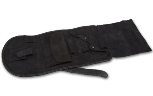 Pfeifentasche für 2 Pfeifen - schwarz, Leder (19x12cm)