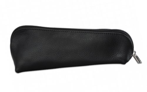 Pfeifentasche für 1 Pfeife aus schwarzen Leder (17x6cm)