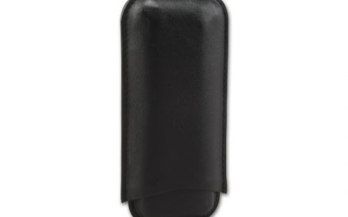 Zigarrenetui 2er - schwarz Leder (14,5x7cm)
