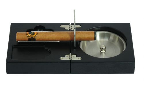 Zigarren Aschenbecher Set - Holz, schwarz