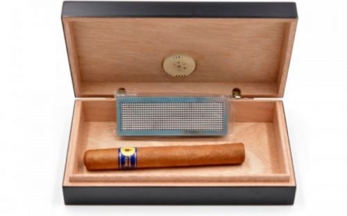 Humidor - schwarz, spanischer Zeder, für 10 Zigarren, zur Reise (19x11x5cm)