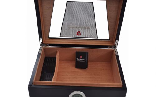 Humidor - schwarz lackiert, spanischer Zeder, für 90 Zigarren, Lamborghini Monte Carlo