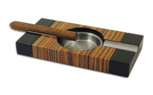 Zigarrenaschenbecher Holz, schwarz / braun