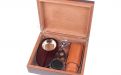 Zigarrenbox mit GeschenkSet - Bordeauxrot, spanischer Zeder, für 30 Zigarren