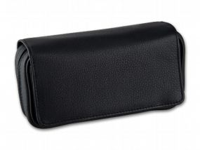 Pfeifentasche für 2 Pfeifen aus schwarzen Leder (18,5x6x9,5cm)