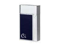 Zigarrenfeuerzeug - Caseti Soleil blau/silber