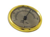 Hygrometer - 7,5cm, goldfarbe