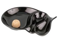 Pfeifen Aschenbecher für 2 Pfeifen - Keramik, schwarz