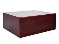 Humidor für 50 Zigarren, spanischer Zeder, Befeuchter, Hygrometer - Rotbraun, Achenty!