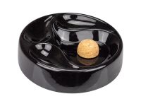 Pfeifen Aschenbecher für 3 Pfeifen - schwarze Keramik (17cm)